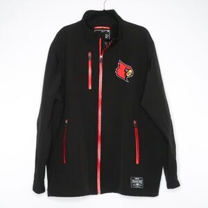 Franchise Club Mens Louisville Cardinals Jacket Size 3XL Black Red‎ Soft Shell